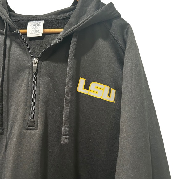 Rivalry Threads LSU Tigers Quarter Zip Hoodie Black Gold Mens Large - Picture 4 of 6